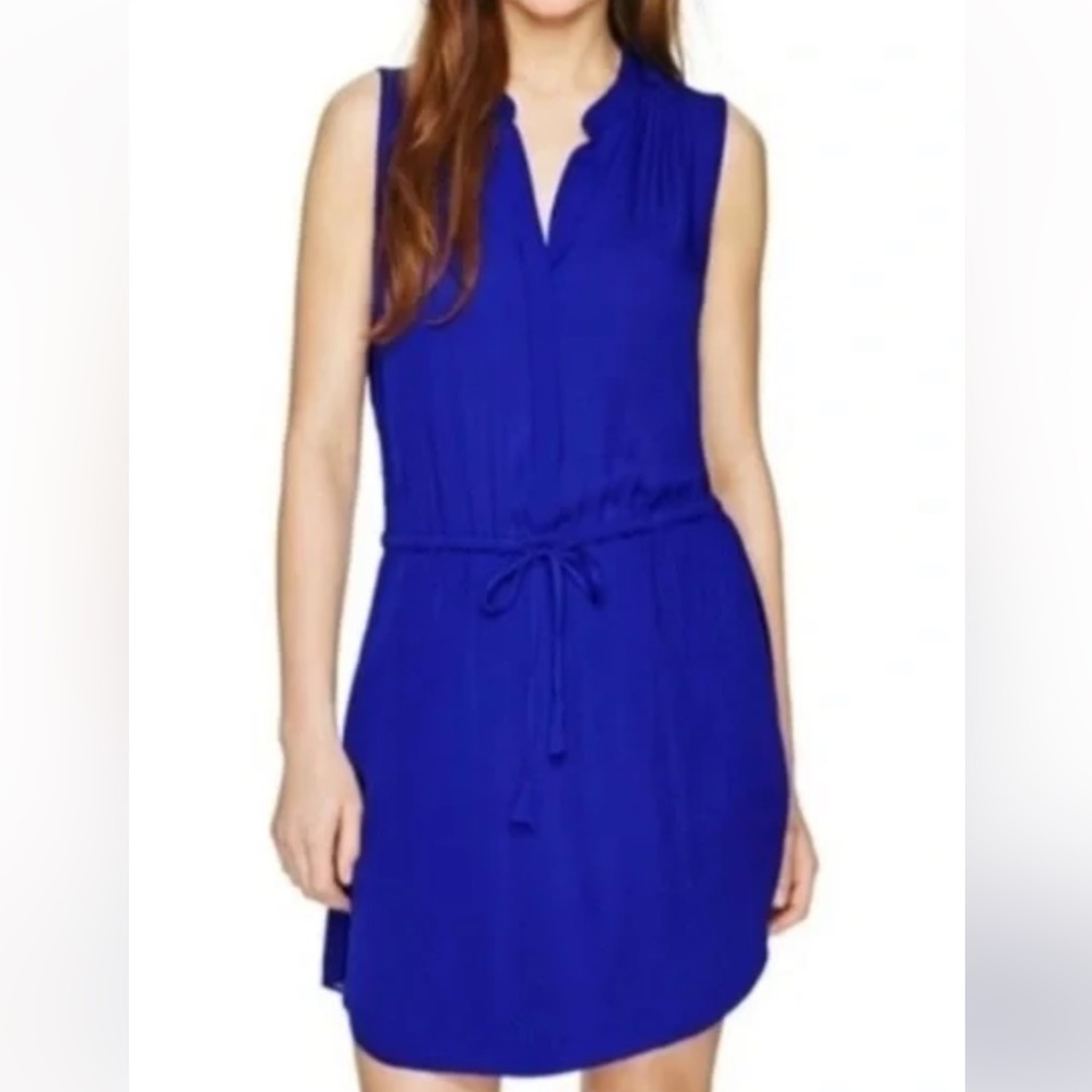 Aritzia Wilfred Royal Blue Silk Shirt Dress Size XXS